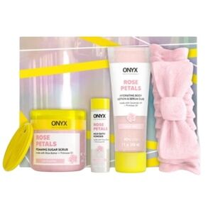 ONYX PROFESSIONAL SELF CARE ESSENTIALS BATH GIFT SET ROSE PETALS
